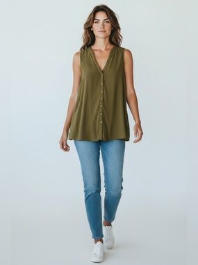 Maeve Tank Top Olive Green Size Small